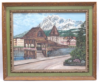 Acrylic on Canvas Luzern Chapel Bridge