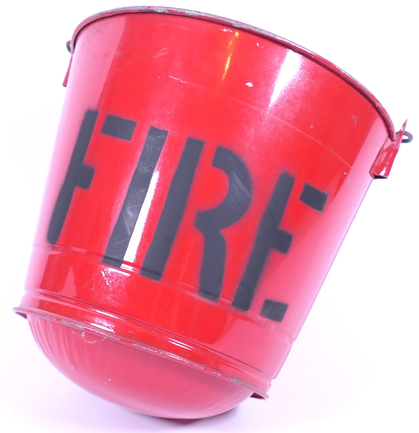 Vintage Red Metal Fire Bucket (1 of 5)