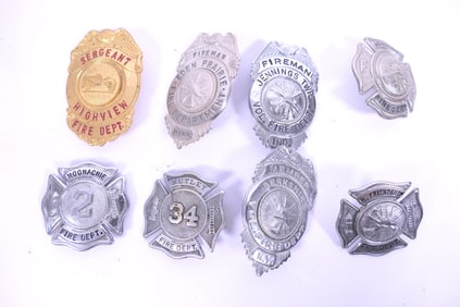 Eight Firefighter Badges