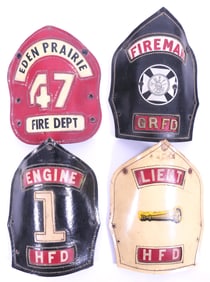 Vintage Fire Fighter Helmet Leather Pieces
