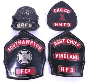Vintage Fire Fighter Helmet Leather Pieces