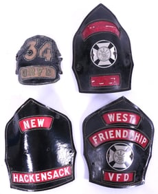 Vintage Fire Fighter Helmet Leather Pieces