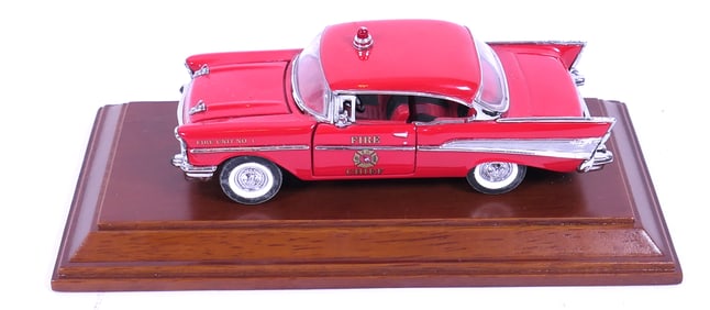 Franklin Mint '57 Chevrolet Bel Air Fire Chief Die Cast Car
