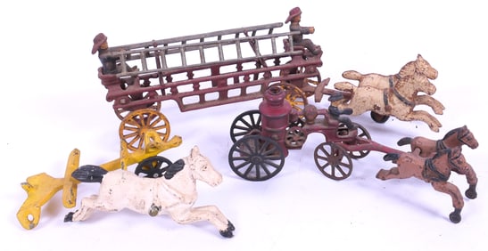 Cast Iron Horse Drawn Fire Trucks