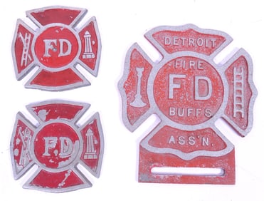 Vintage Fire Dept. License Plate Toppers