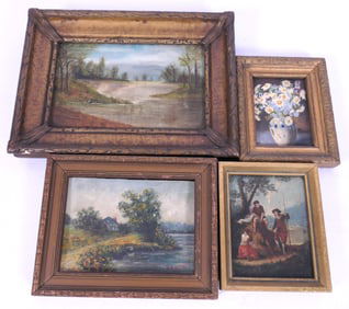 Four Small Oil Paintings