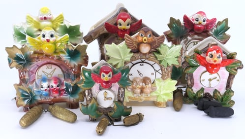 Bird Pediment Clock Wall Pockets