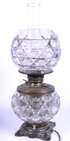 Pressed Glass Electrified Oil Lamp