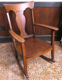 Antique Tiger Oak Rocking Chair
