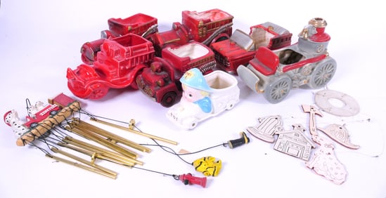 Fire Fighter Planters and Wind Chimes