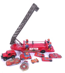 Vintage Tin Litho Fire Trucks