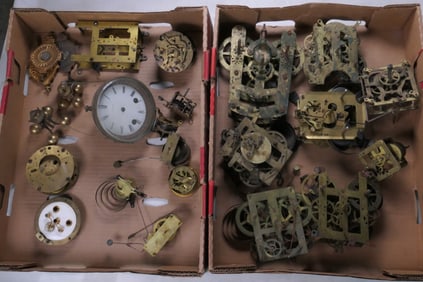 Two Boxes of Clock Parts