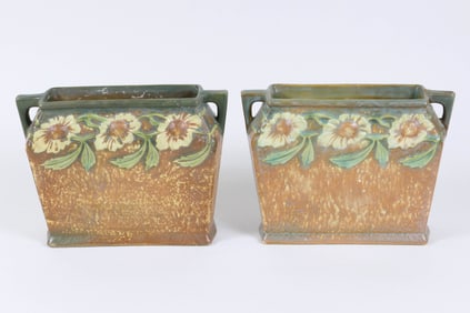 Roseville Dahlrose Vase Pair