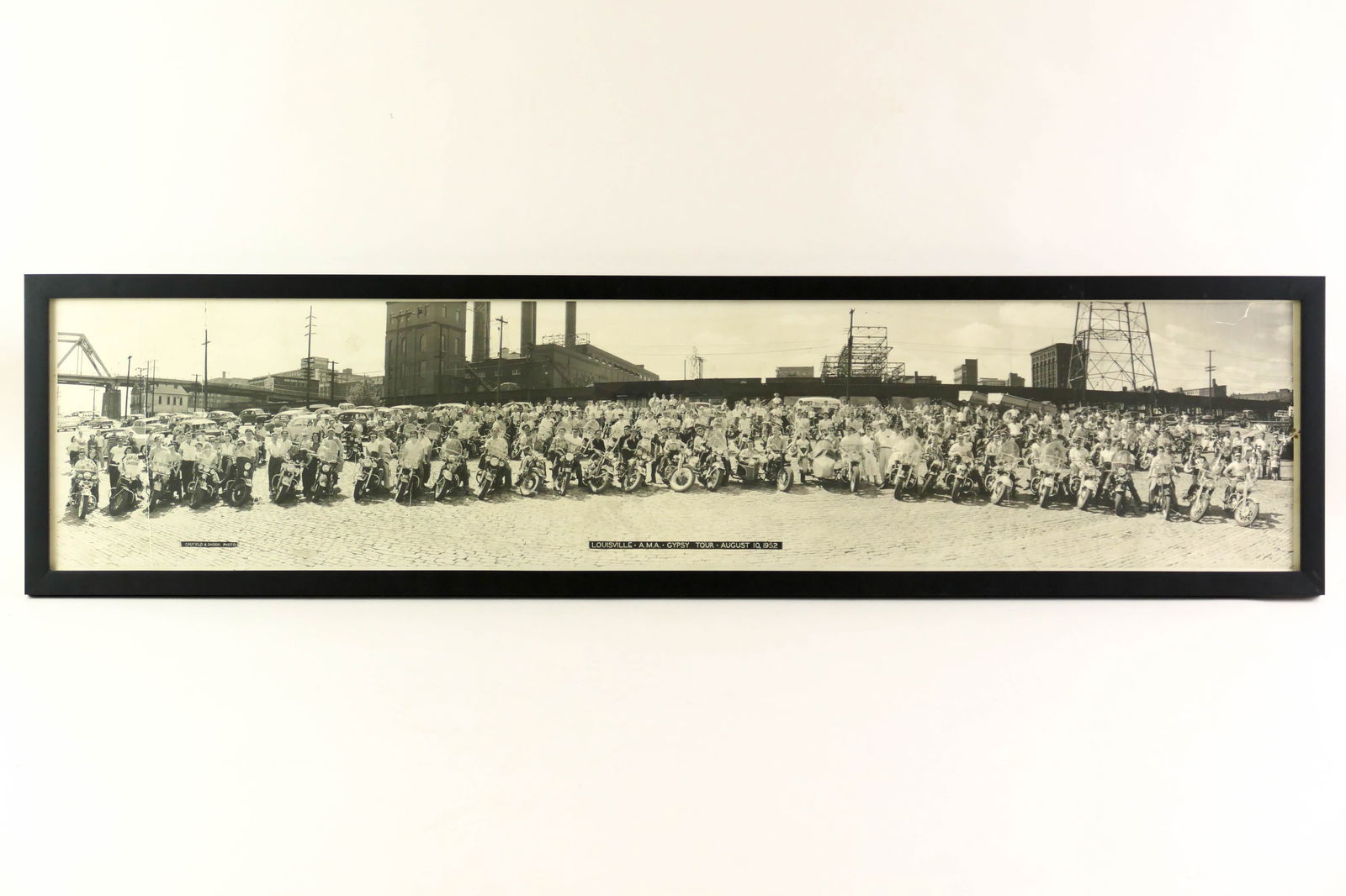 1952 AMA Gypsy Tour Harley Motorcycle Panorama Photograph, Louisville (1 of 10)