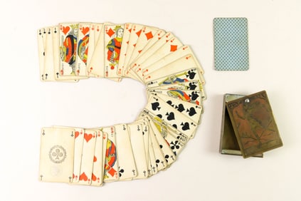 Copper Card Holder And Deck Of Cards