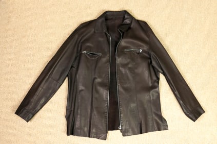Dark Brown Leather Jacket by Gimo's