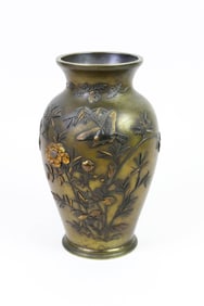Mixed-Metal Japanese Vase