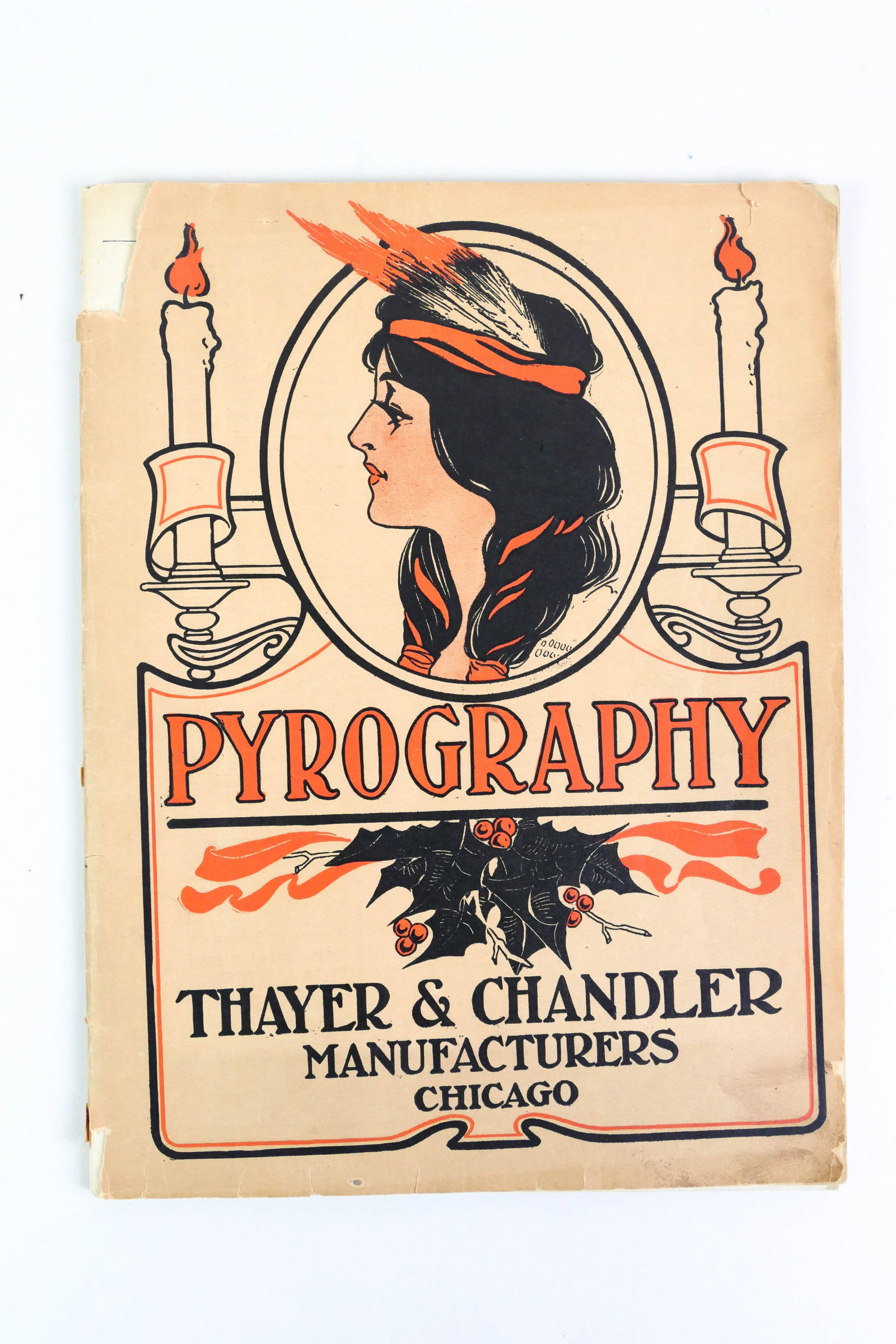 Pyrography Thayer & Chandler Manufacturers Catalog: Original catalog for Pyrography furnishing and accent items by Thayer & Chandler, including a wide variety of product illustrations and price listings for items such as a shirt waist box, trinket boxe