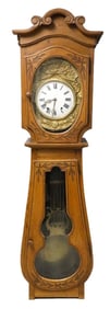 Two Piece Pine Freestanding Comtoise or Morbier Clock
