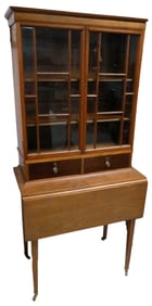 Hepple White Style Mahogany Secretary Bookcase