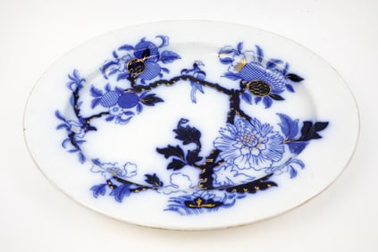 Ashworth Bros. Flow Blue Turkey Platter
