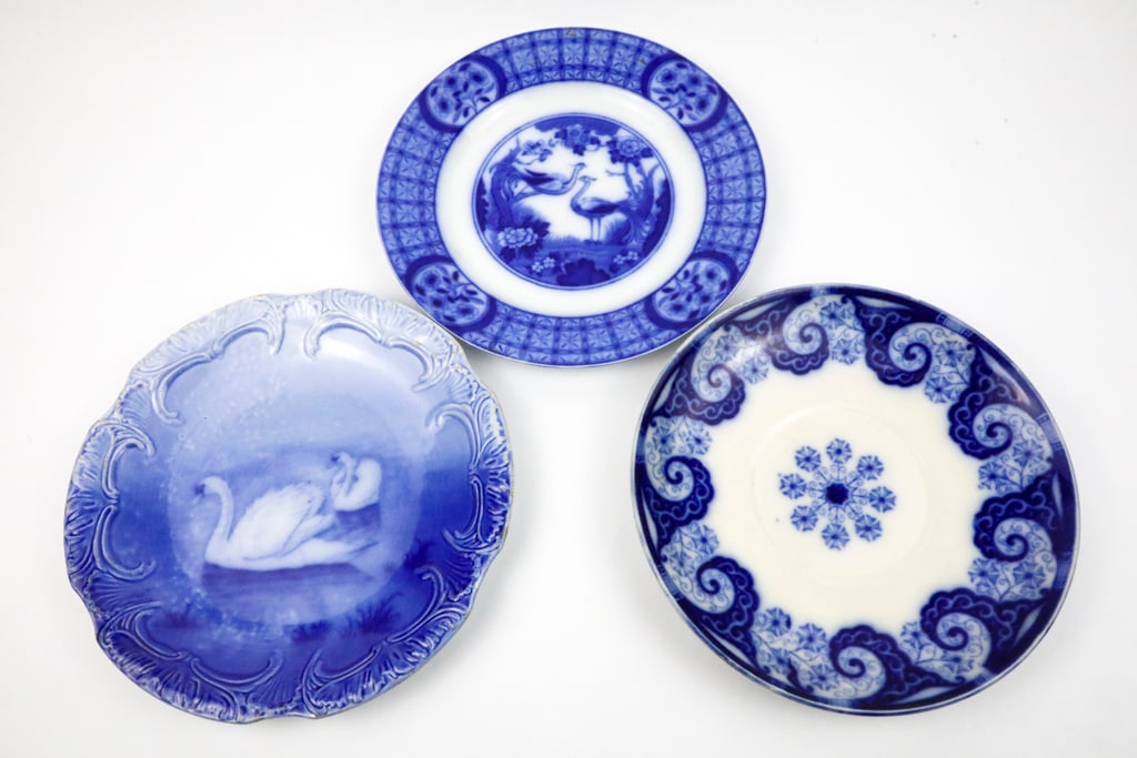 Set of Three Flow Blue Plates (1 of 15)