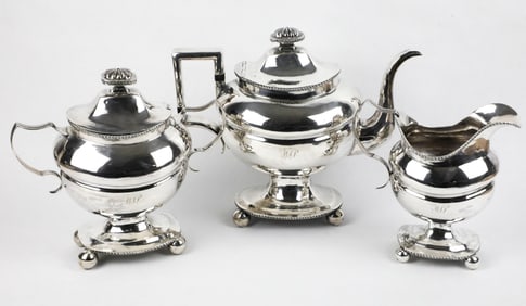 Antique Ball Foot Three-Piece Tea Set