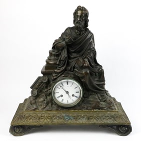 Bronze Footed Bozzo Freres Co. Clock