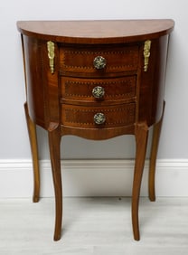 French Louis XV Style Demi-Lune Side Table