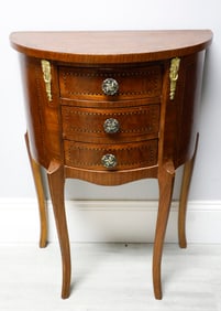 French Louis XV Style Demi-Lune Side Table