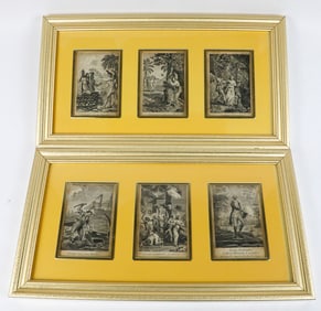 Pair of Three Engravings in Gold Frame