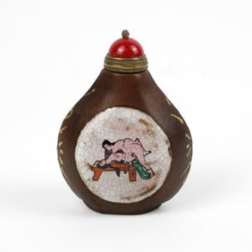 Early 1800's Hand Painted Snuff Bottle