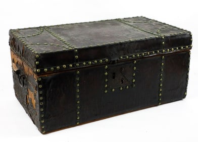 Leather Skin Covered Carrying Trunk