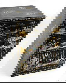 Korean Lacquered Leather Mini Chest