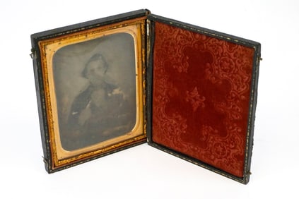 Large Encased Antique Daguerreotype of Man