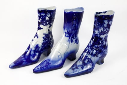 Three Flow Blue Heeled Boots