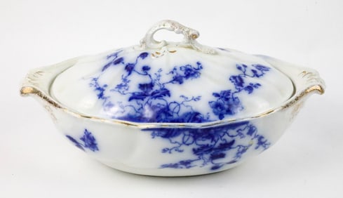 Flow Blue W.H. Grindley and Co. Vegetable Bowl