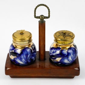Victorian flow Blue Condiment Set
