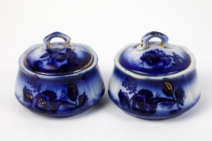 Flow Blue Lidded Jar Set