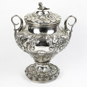 Antique Covered Sugar Bowl Marked R&W Wilson