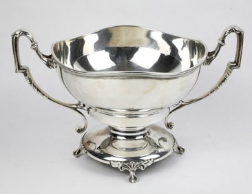 Antique Sterling Silver Double Handled Footed Rose Bowl Hallmarked Mappin & Webb