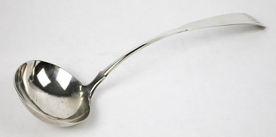 Antique Coin Silver Ladle Marked Browne & Seal with MMM Monogram
