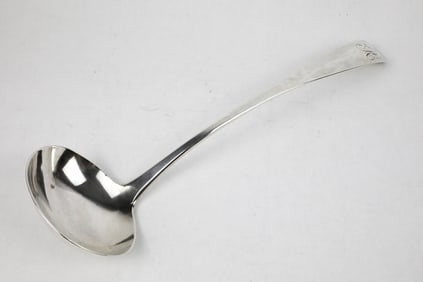 Antique Coin Silver Ladle Marked Fletcher & Gardiner with R Monogram