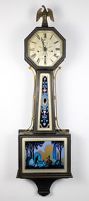 Antique Mahogany New Haven Company Banjo Clock
