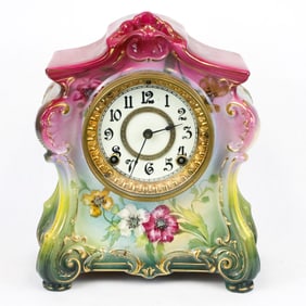 Royal Born Germany LaFontaine Porcelain Case Clock.