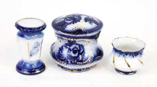 Three Small Flow Blue Accent Pieces