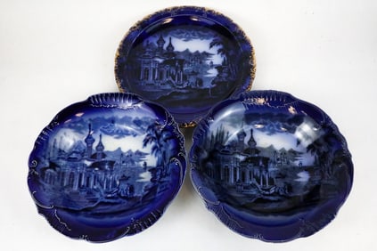 Flow Blue Bowls and Plate