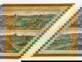 Hand Colored Engraving from Braun & Hogenberg’s Civitates Orbis Terrarum C. 1575-1610;: Hand Colored Engraving from Braun & Hogenberg’s Civitates Orbis Terrarum, Cologne, C. 1575-1610. Drawn and engraved by Frans Hogenberg and published by Georg Braun, this view comes from the celebrat