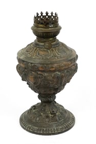 Art Nouveau Two Piece Kerosene Lamp