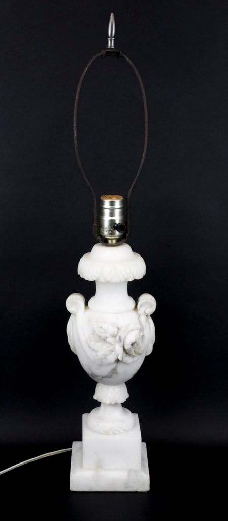 Carved Alabaster Double Handled Lamp (1 of 10)